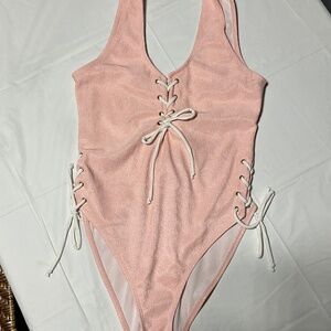 Misguided one piece high cut swimsuit